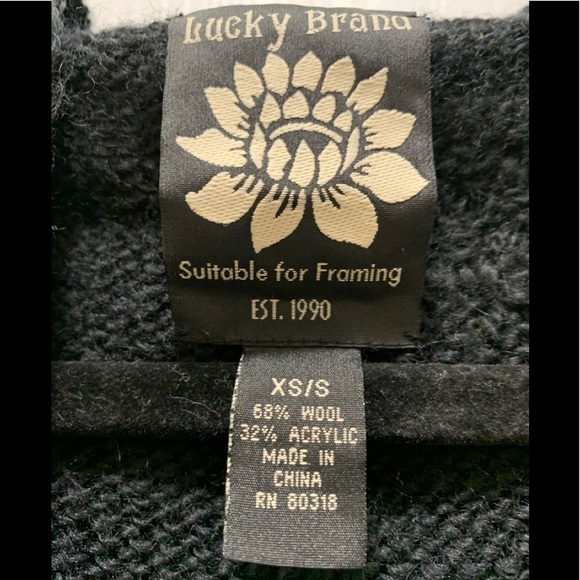 Lucky Brand Hooded Black Wool Long Cardigan Size S - Picture 3 of 3